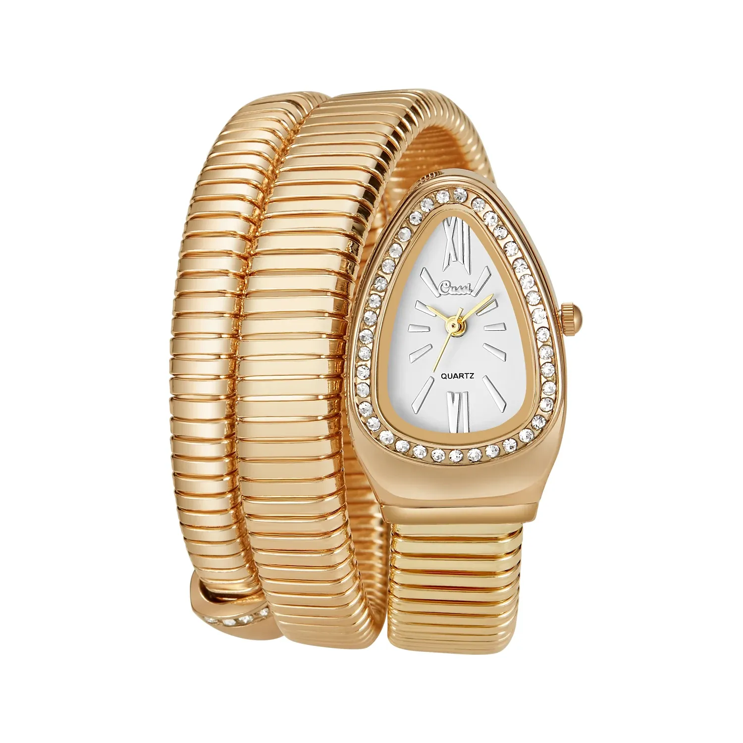 Yeni kadın marka yılan kuvars bayanlar altın izleme elmas kol saati kadın moda bilezik saatler saat reloj mujer