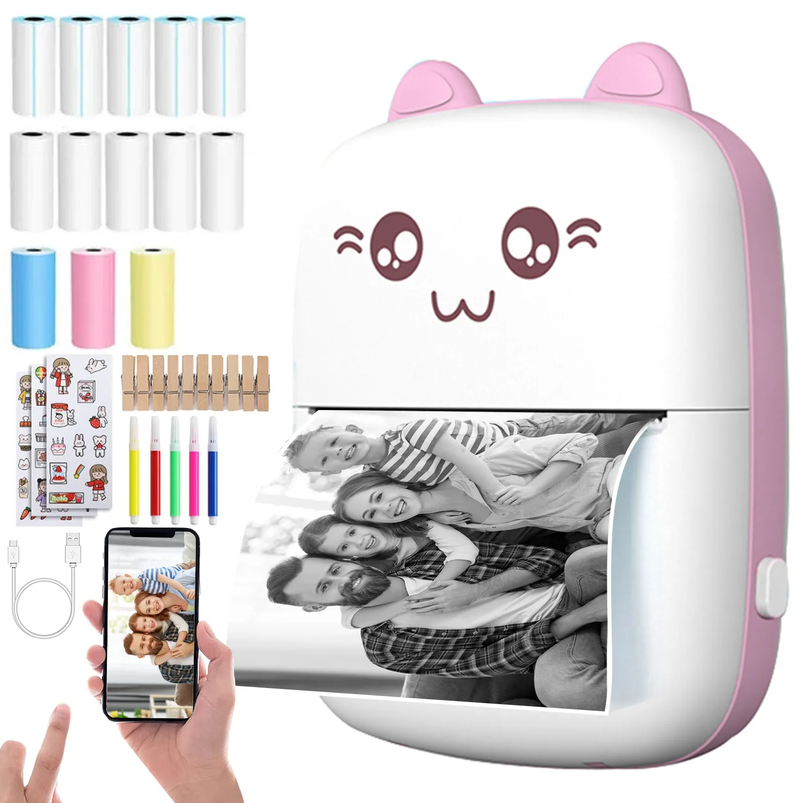 ミニサーマルプリンター　58mm ポータブルサーマルプリンターミニ58mmサーマルレシート