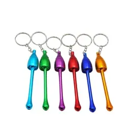 Mini Smoking Pipes Silicone Oil Burner Pipes With Key Chain Small Portable Hand Bongs Tabocco Accessories Dab Rigs Hmfam