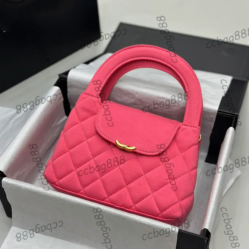 23K Womens Designer Top Handle Totes Nano Bags Diamond Lattice Gold Metal Hardware Turn Lock Multi Pochette Luxury Handbag Black Pink Red 12x4,5x8cm 19x7x12cm