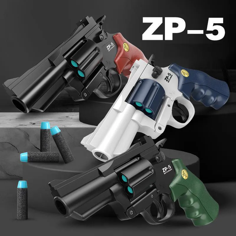 ZP5 Soft Bullet Revolver Pistol Toys Manual Shell Ejection Launcher EVA