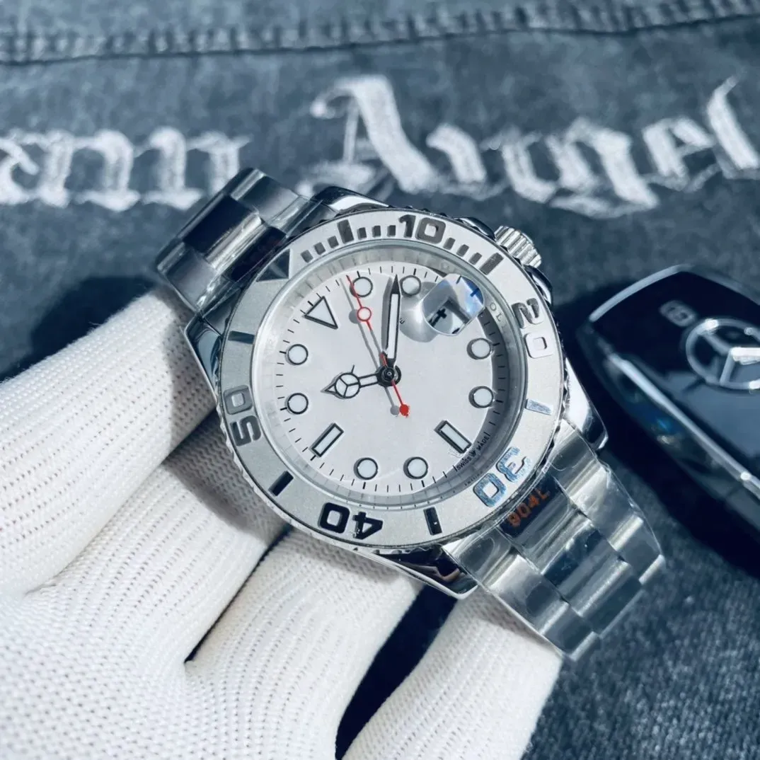 Montre de Luxe męskie zegarki Master Watche Yacht Style 40 mm Sier Master Master Automatyczne mechaniczne szafir szklany