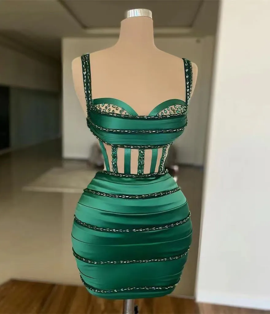 Dark Green Satin Cocktail Dress Plus Size Sleeveless Spaghetti Lace-Up Zipper Prom Gown with Crystal Pleats from Dhgate Cocktail Dresses - price 91.46 Dark Green Satin Cocktail Dress Plus Size Sleeveless Spaghetti Lace-Up Zipper Prom Gown with Crystal Pleats from Dhgate Cocktail Dresses - price 91.46