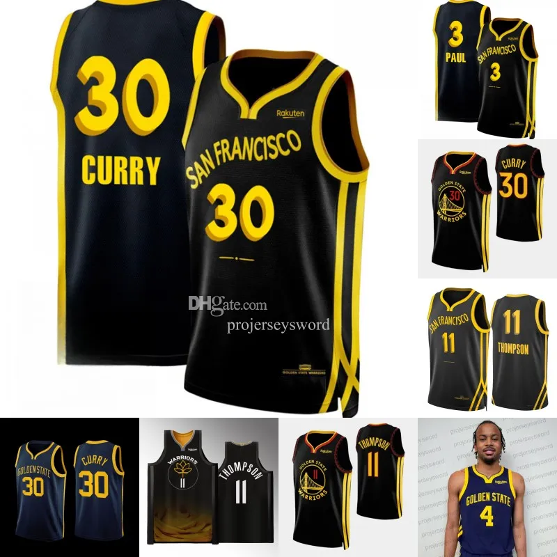 Warriores 2023-24 City Edition Basketball Jersey Stephen Curry Draymond Green Andrew Wiggins Klay Thompson Jonathan Kuminga Chris Paul Kevon Looney Jerseys