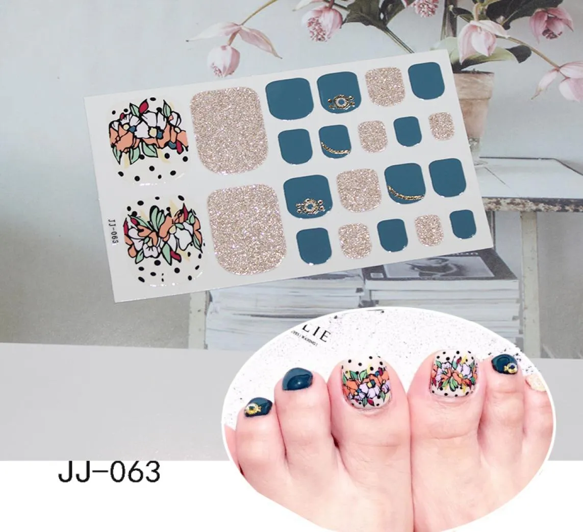 DIY Toe Nail Sticker Adesivo Toenail Art Polonês Dicas Francês Glitter Lantejoulas Prego Wraps Tiras Fácil de Usar Manicure para Mulheres 1821948