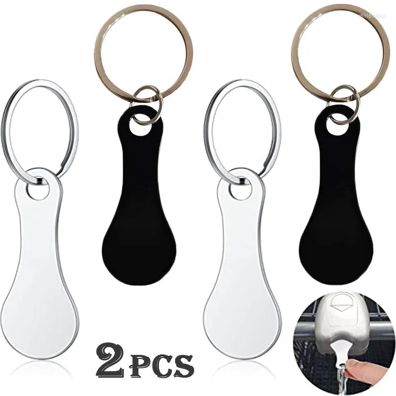 Klasyna 2pcs koszyk Token Kluczowy pierścień wózek z recyklingiem Akcesoria łańcucha stopu brelokowego Charms Metal Carts Monety Holder