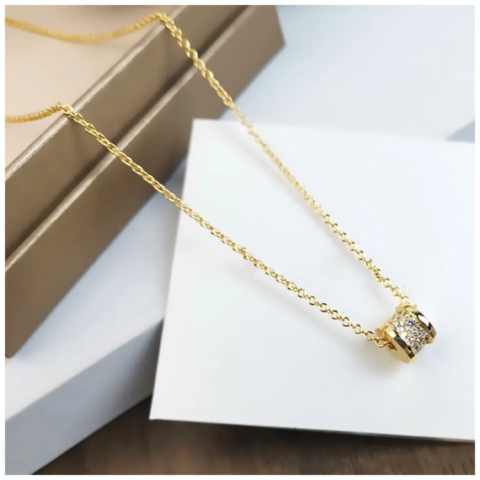 Designer Jewelry Gold Chain Diamond Necklace Necklaces Woman Womens Jewlery Chains Wed Jewellery Link Colliers Collier Pendants Pe271m