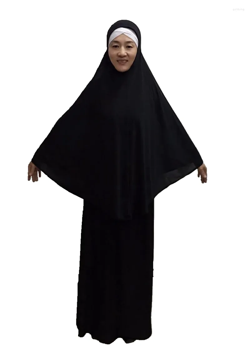 Muslim Prayer Garment Set Overhead Khimar Jilbab Dress With Hijab