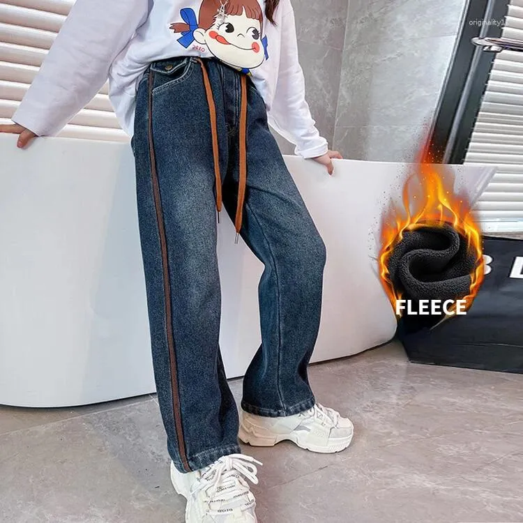 Winter Fleece Wide Leg Jeans For Teen Girls Thick, Warm, And Wide Leg Pants  For Casual All Match Fashion At School And Kids Events From Originality11,  $18.33