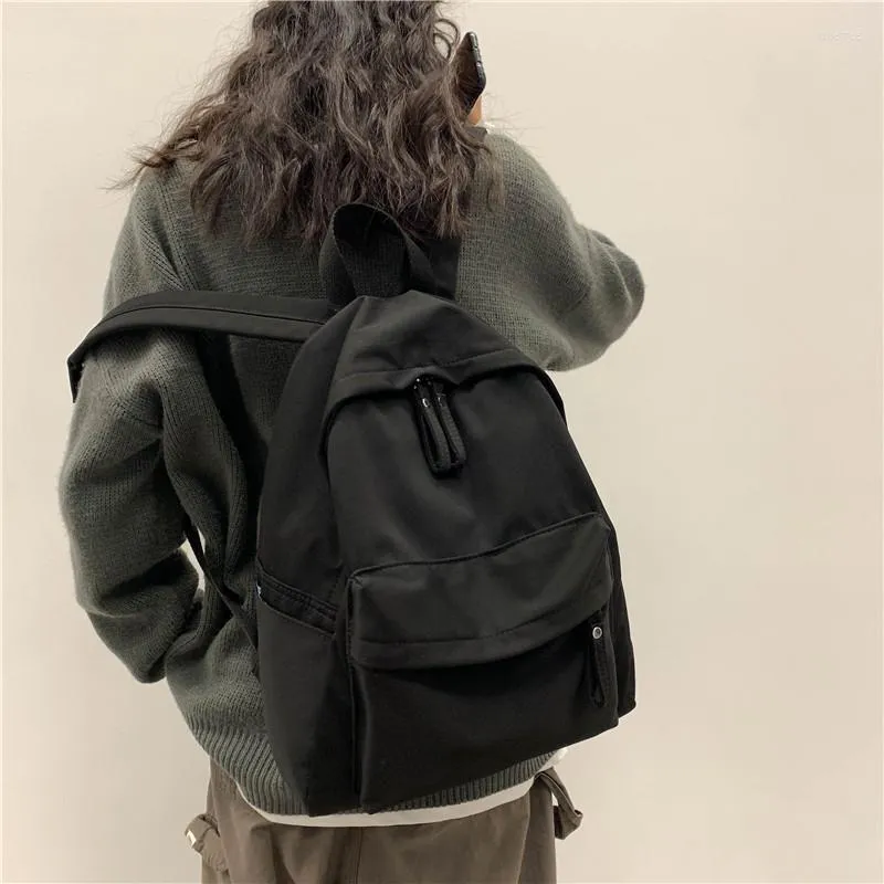 School Bags Fashion Canvas Women Backpack Bag For Teenager Girls Female Solid Color 7038-29