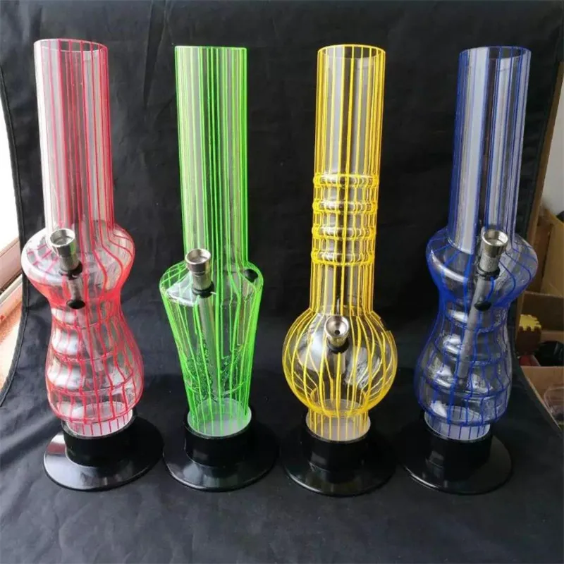 Hookahs Acryl Water Water Glass Glass Bongs Akcesoria Kolorowe rurę Krzywane szkło