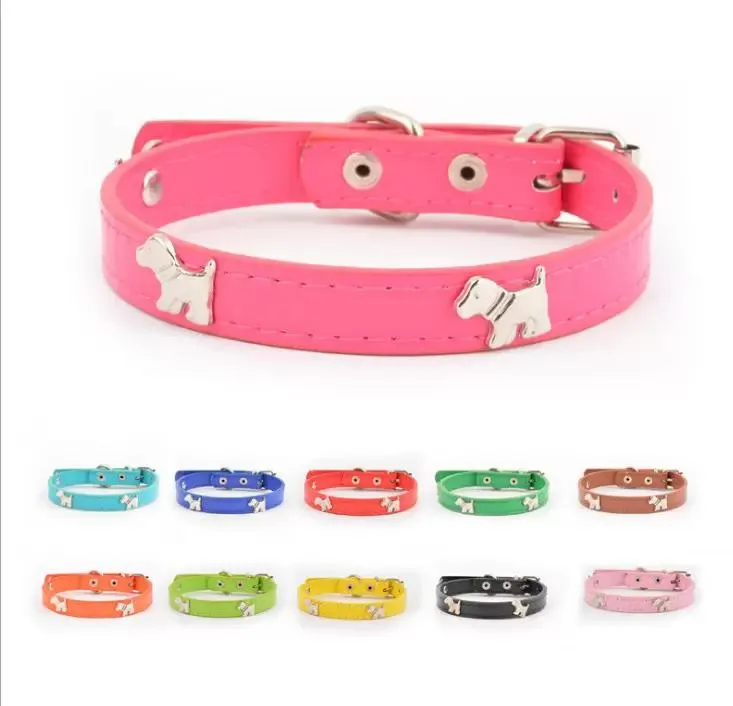 Collar de perro barato de cuero pu con collar estilo perro colores mezclados