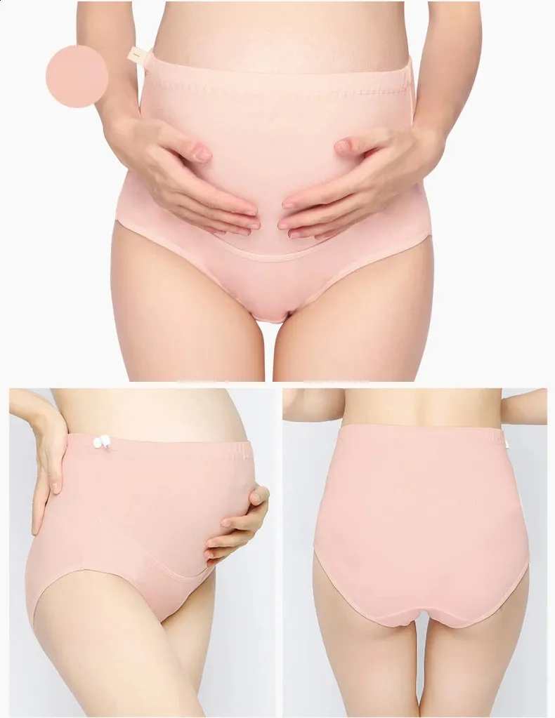 Cotton Maternity Panties High Waist Adjustable Belly Protective