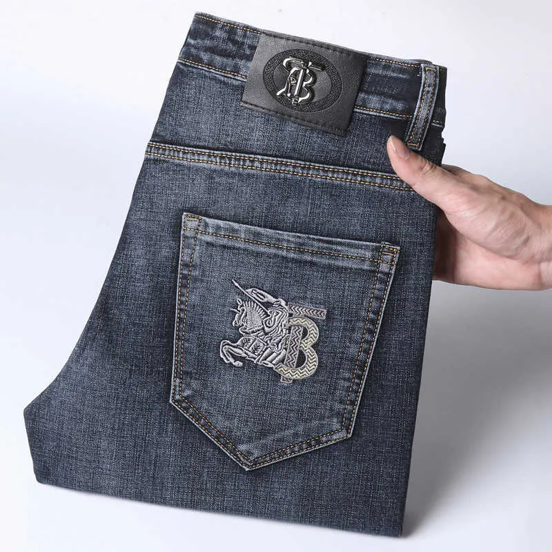 Herren Jeans Designer Luxus Herbst B Neue hochwertige graue Hose Trend Taille Lose gerades Bein Zählerqualität NAZE