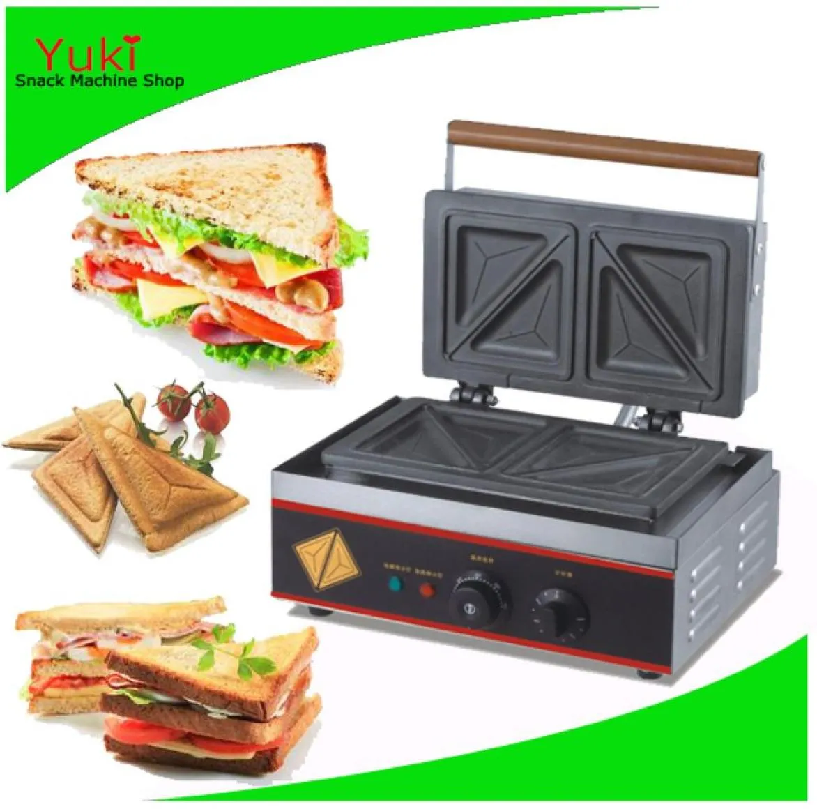 110V 220V Commerciële Ontbijt Sandwich Maker Machine Brood Broodrooster Oven Keukenapparatuur Wafel Machines9299220