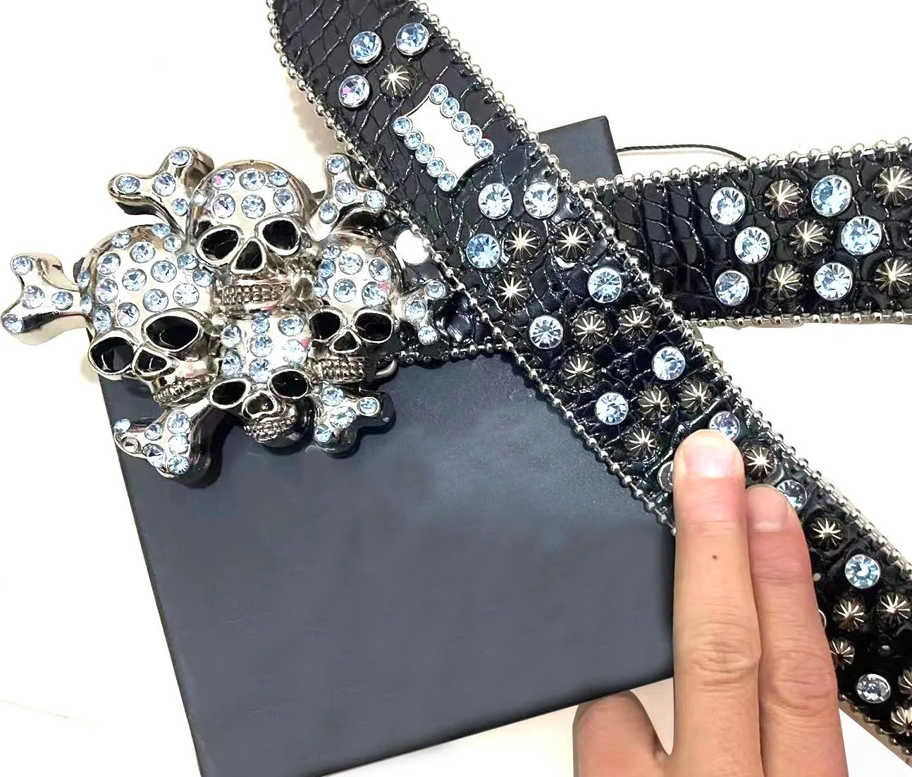 diamant simon riemen ontwerper mode voor mannen vrouwen glanzende diamanten riem zwart op zwart blauw wit veelkleurig met bling strass cadeau E3