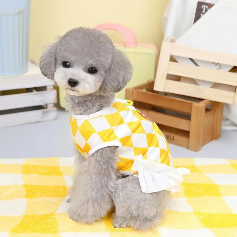 Vestido de cachorro fofo de cachorro sem mangas sem mangas