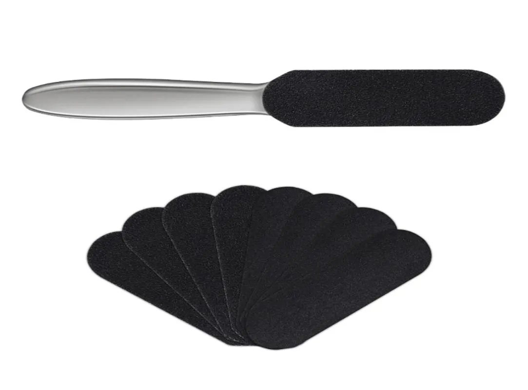 Stainless Steel Double Sided Nail File Callus With 10 Replacement Pads