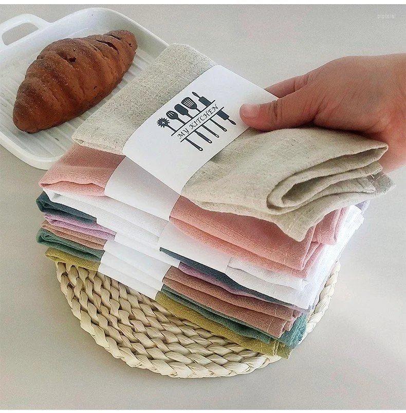 Table Napkin 6pcs/lot Kitchen Tea Towel El Tablecloth Desk Napkins Cotton And Linen Cloth Home Dining Room Wedding Decoration