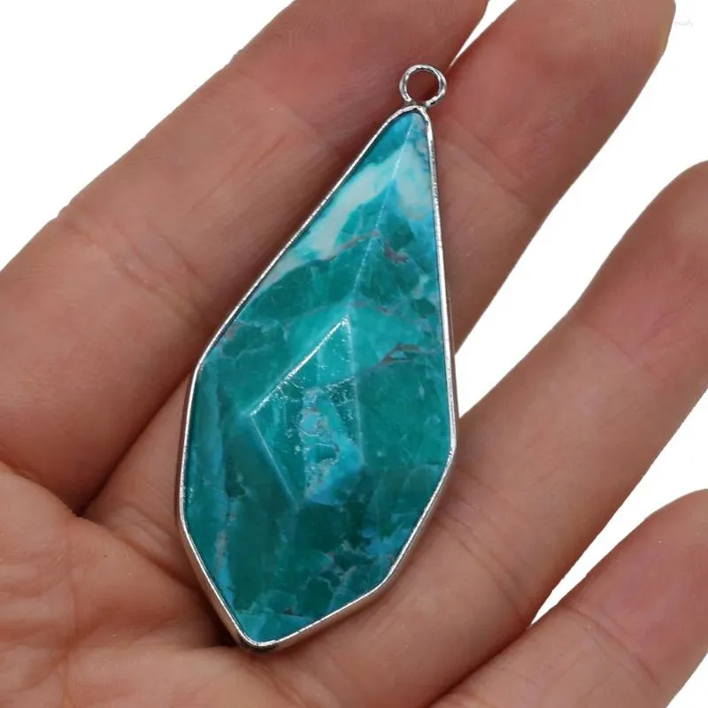 Pendant Necklaces Natural Blue Apatite Water Drop Shape Agates Stone For Jewelry Making DIY Necklace Bracelet Earrings 20x38mm