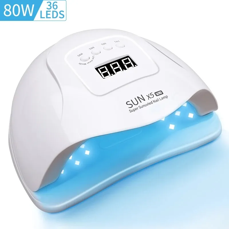 UV LED -nagellampa lampor 80W Professional Nail Dryer Gel Polish Light UV Nail Light med 4 timerinställning, nagellack härdningsgel