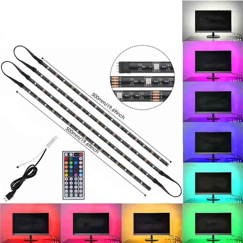 Paski USB LED Light TV Zestaw oświetleniowy Lampa Wodoodporna IP30 IP65 5V 2x50cm 2x100cm 4x50cm