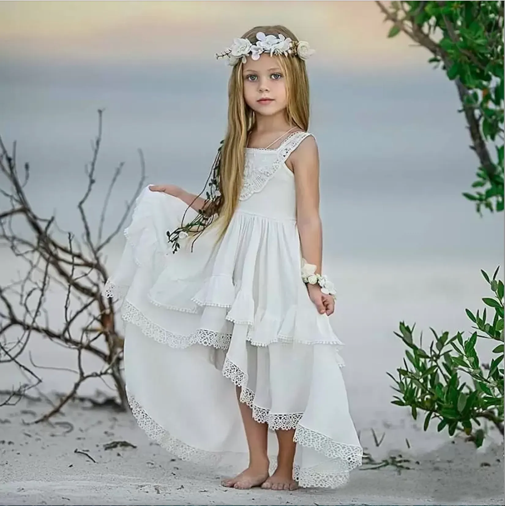 NIUREDLTD Toddler Kids Baby Girls Clothes Summer Puff Sleeve Floral Pattern  Backless Princess Dress Casual Beach Dresses Outfits - Walmart.com