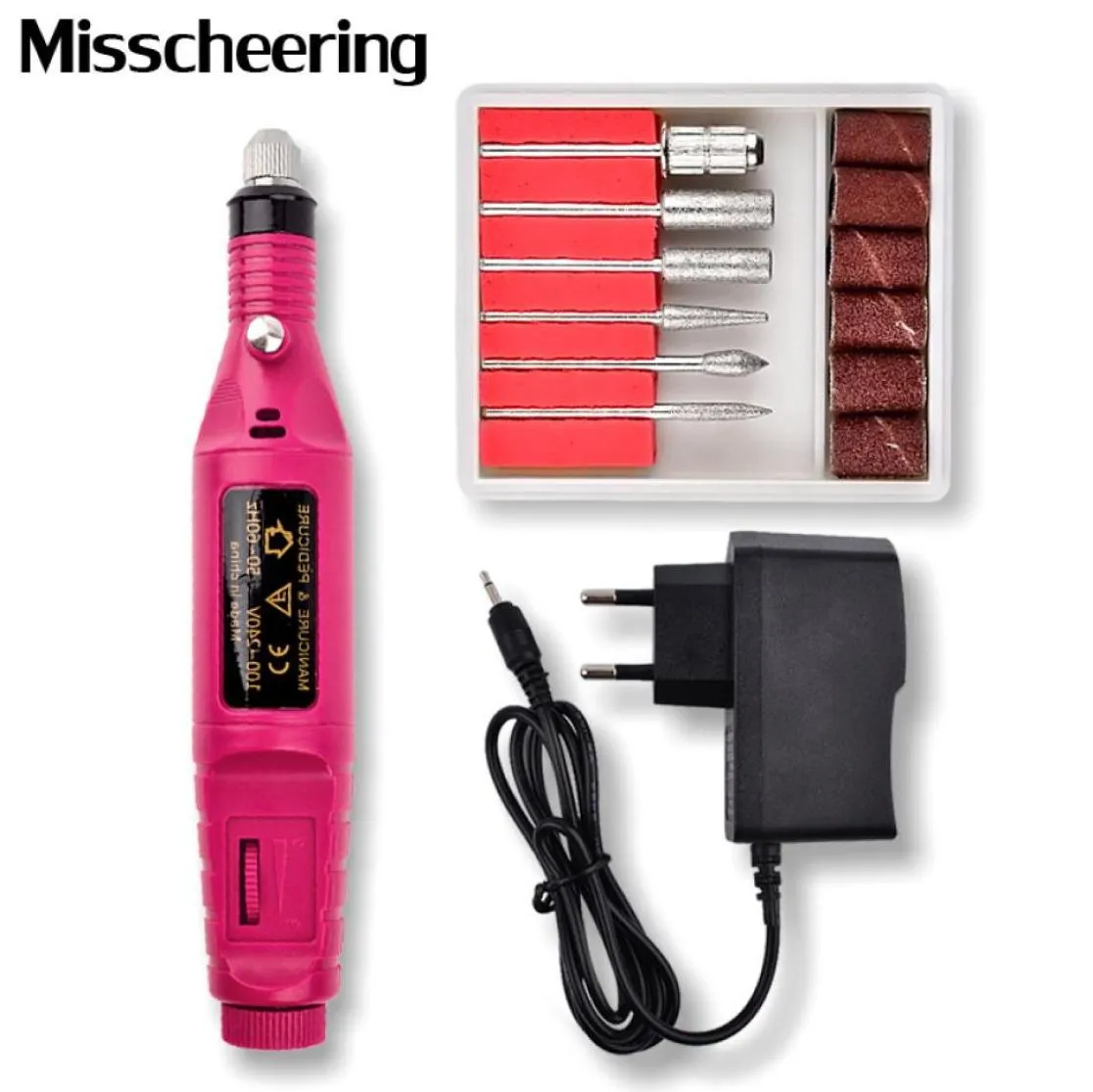 1 Set Electric Nail Drill Machine Nail Pen Shape Pedicure File Polishing 6 Drilling Bits Manicure Care Device Art Tools Kit4596688