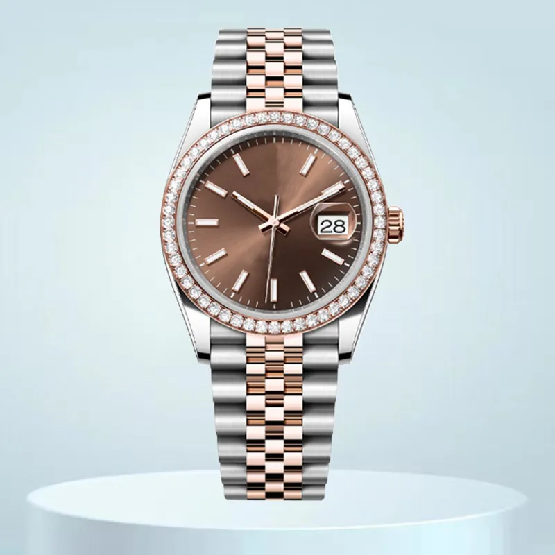 Erkek Women Women Diamond Watches Relojes Tarih İzle 8215 Hareket Tasarımcı İzler 36mm 41mm 904L Paslanmaz Çelik Bilezik Safir Cam Su geçirmez Orologio.