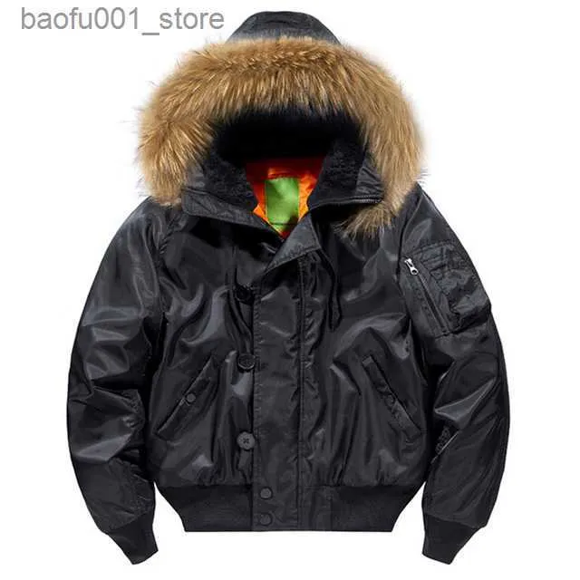 Mens Down Parkas Padding Male Winter Bomber Coat Heavy