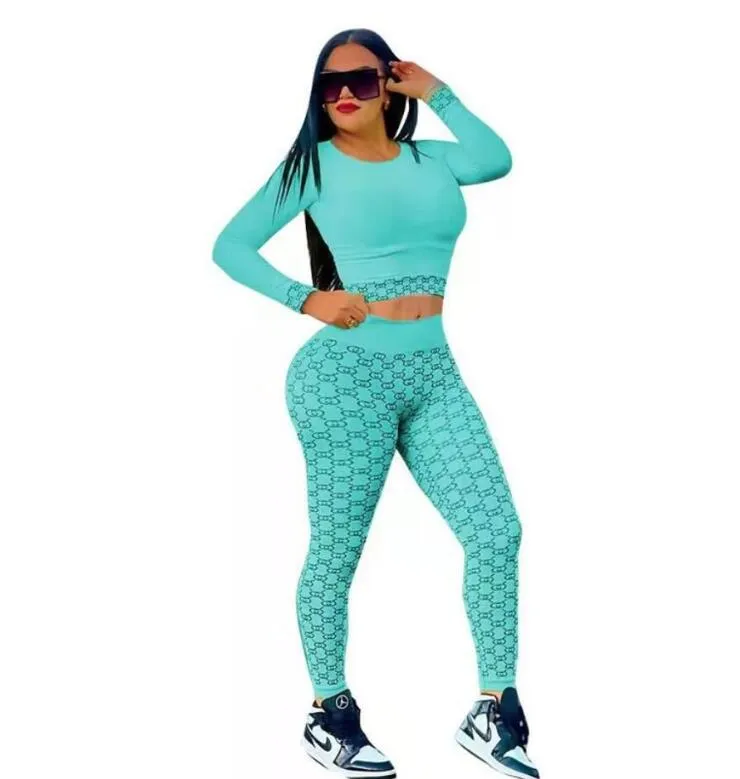 Créateur de survêtement féminin G Sage de confort de marque Sport Sport 2 Piece Yoga Gym à manches longues Pantalon