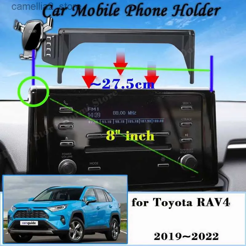 Bilhållare Biltelefonhållare för Toyota RAV4 XA50 2019 ~ 2022 8 "Skärm Mobilfäste GPS Gravity 360 graders roterande stativ Auto Accessories Q231104