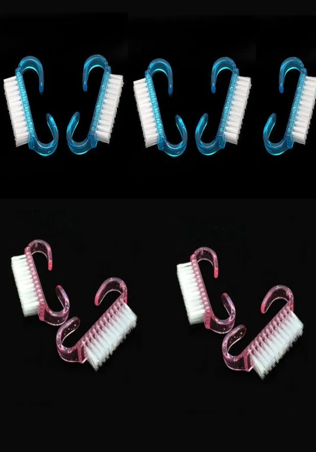 Zestaw 5pcs paznokcie paznokcie szczotka do czyszczenia plastiku pyłek czyszczenie manicure narzędzie Pink Blue8352233