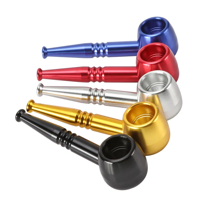 Metal Dry Herb Smoking Pipes with Large Bowls Slides Detachable Pocket Portable Aluminium Hand Pipe Smoke Puff Cigar Device Tool