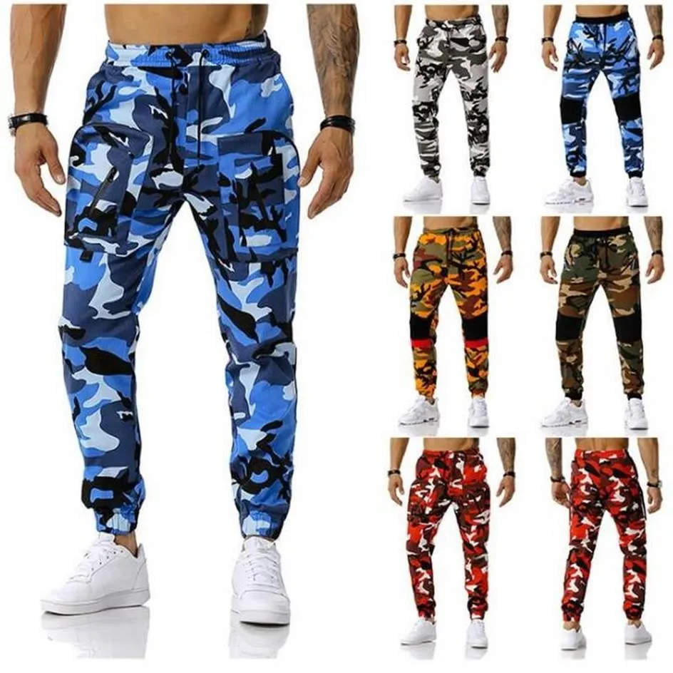 Pantalons pour hommes Hommes Multiples Couleur Camouflage Cargo Coton Camo Harem Joggers Pantalon avec poches Sports de plein air PantsMen'212Y