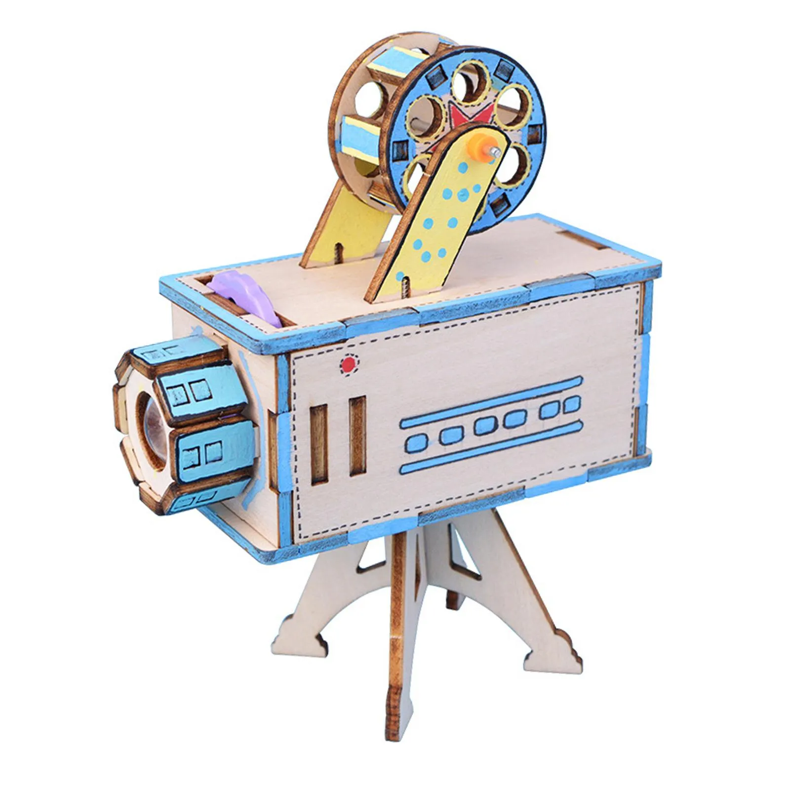 Wood Science Project Model Kit Projector 3D Building Puzzles Electronic Technology Small Production for Children Birthday Gifts
