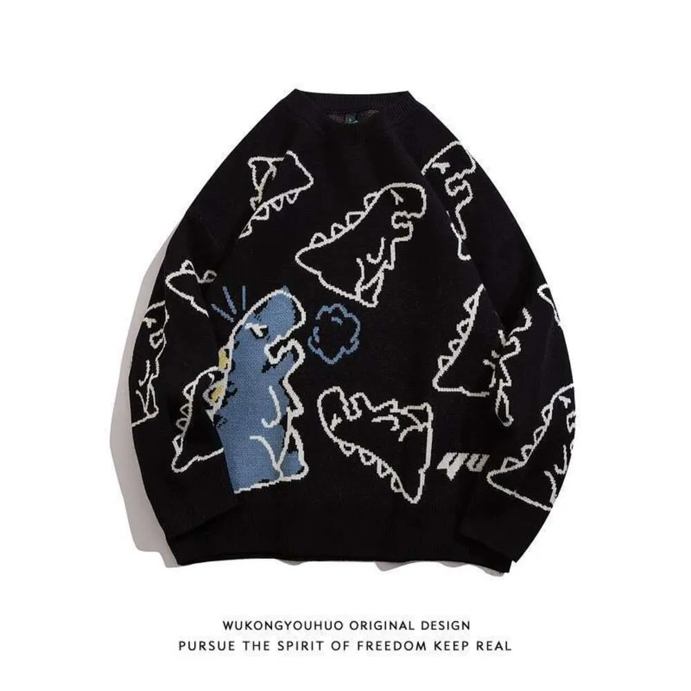 Wukong Youhuo Chao Brand desenho animado de rua completo suéter redondo de pescoço masculino Hip Hop insa