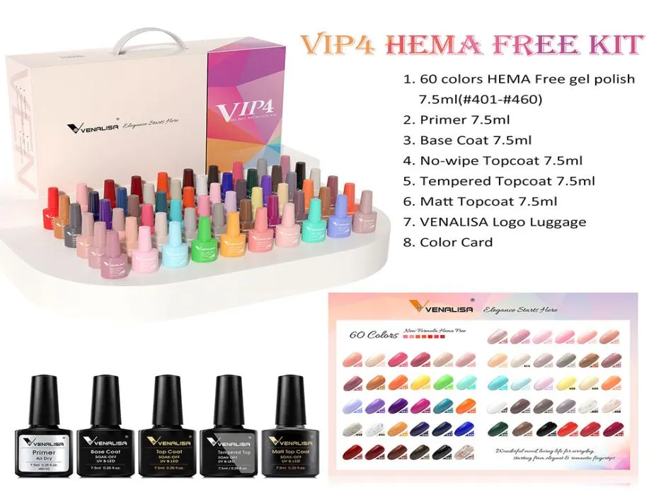 2023 mais novo kit de esmalte VIP 4 em gel navio 75ML 60 cores maravilhosas CONJUNTO DE GEL DE PREGO UV VENALISA Fábrica 71708k3550065