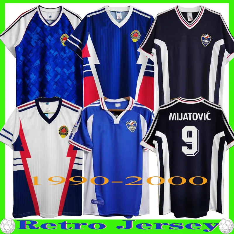 90 92 98 00 Jugoslawien Retro STOJKOVIC Fußballtrikots JOKANOVIC Mijatovic JUGOVIC MIHAJLOVIC MILOSEVIC SAVICEVIC PROSINECKI klassisches Vintage-Fußballtrikot