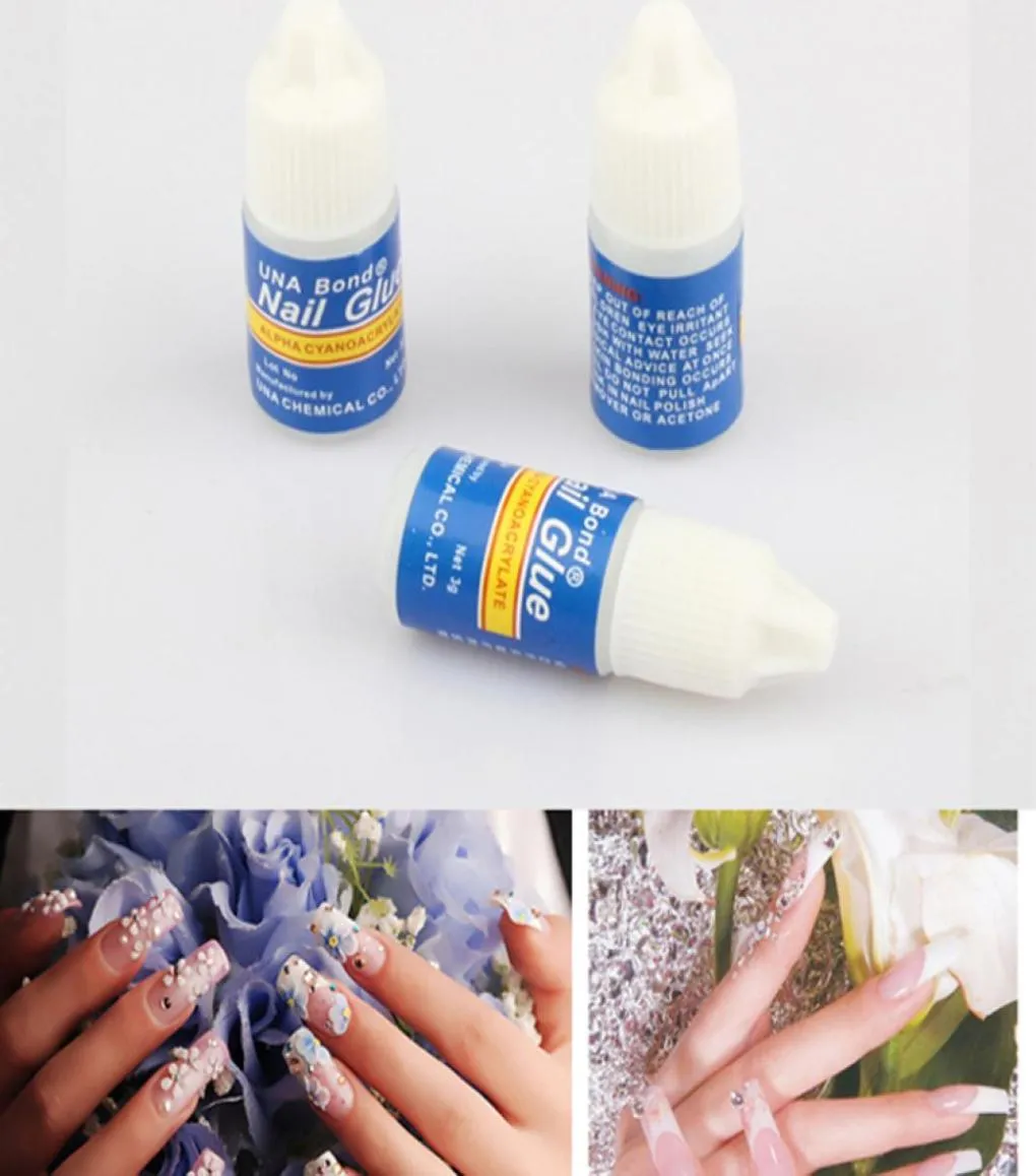 WholeUV Gel Nail Art Nail Glue Decoration Tips 3 x 3g Fast Drying Acrylic Glue False French Manicure Nail Art Beauty Tools9013785