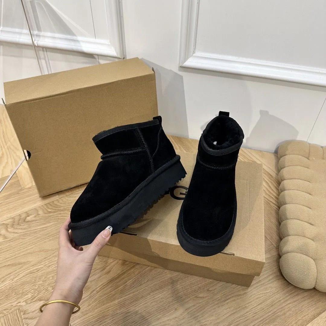 Women's Australian Sheepskin Ankle Boots - Platform Winter Booties ...