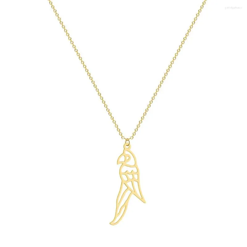 Подвесные ожерелья Kinitial Animal Bird Girl Fashion Gold Color Clairtice Chain Parrot Birds Повестницы олишеты Joyeria mujer