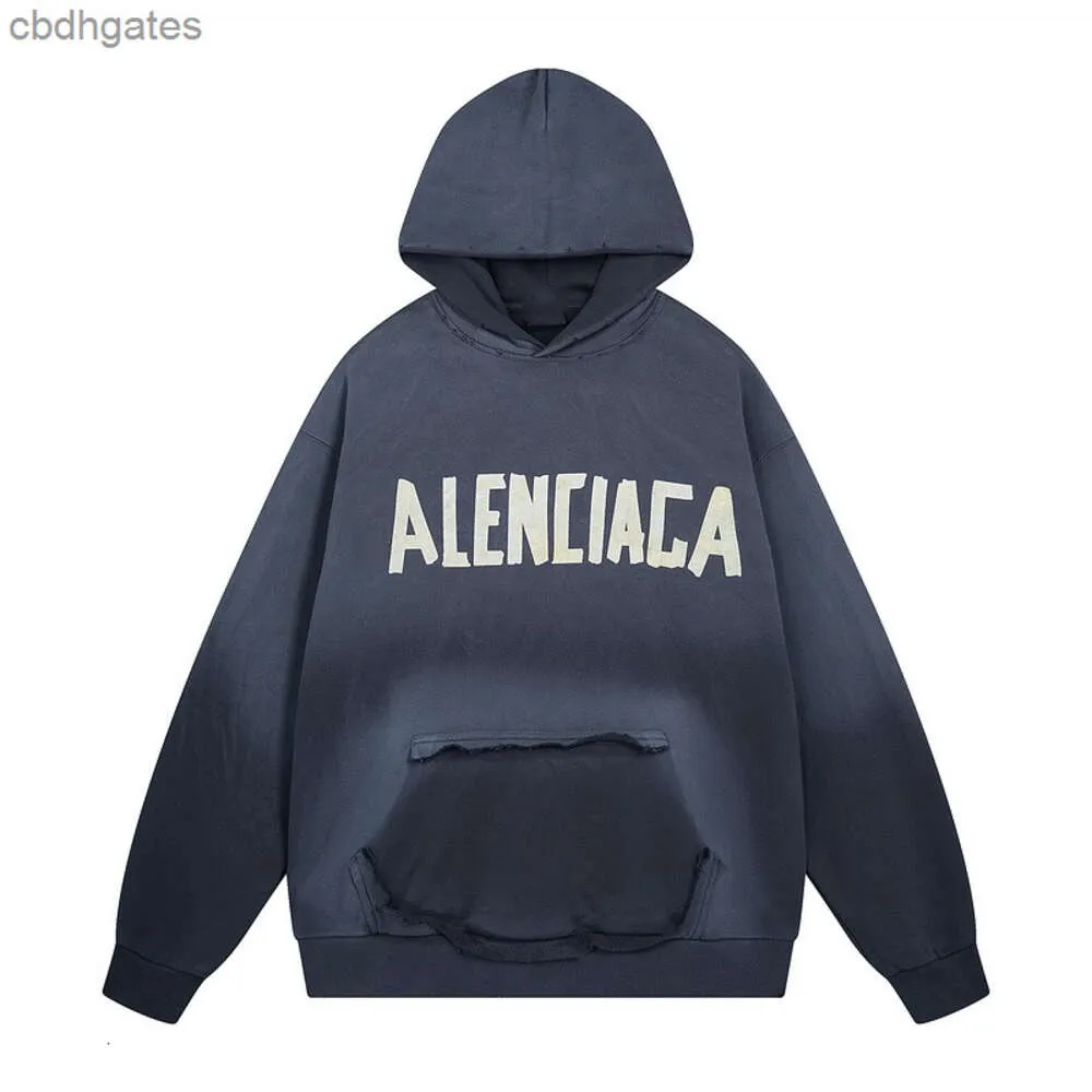 Vêtements Balencaiiga Out Sweats à capuche Sweat à capuche Pull à capuche Version portée Paris Pulls Bande lavée de haute qualité Direct Twice Spray Imprimé Prêt à l'emploi Im4l