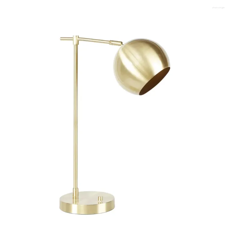 Lampy stołowe Nowoczesne złotą lampę biurkową Aktywowane odczyt z metalowym twarzą, który może się obracać