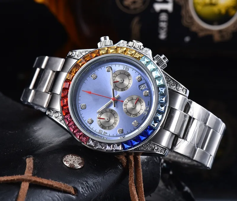 Novos relógios de pulso para homens 2023 Mens relógios todos os mostradores funcionam quartzo assistir alta marca de luxo da marca cronógrafo Relógio Rol Strap Strap Montre de Luxe Dayt