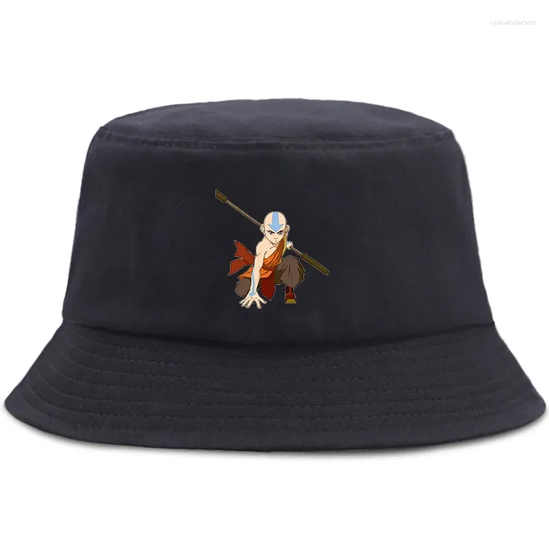 Boinas Avatar The Last Airbender Sombrero de cubo de algodón unisex Gorra al aire libre Pescador plegable Protección solar Hip Hop Playa Sombreros de Panamá