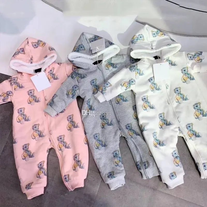 Marque nouveau-né barboteuses bébé enfants combinaisons chaudes nouveau-né infantile garçons filles vêtements épais sevrer hiver chaud vêtements de plein air