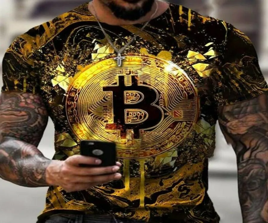 Men's T-Shirts TShirt Crypto Currency Traders Gold Coin Cotton Shirts9847871