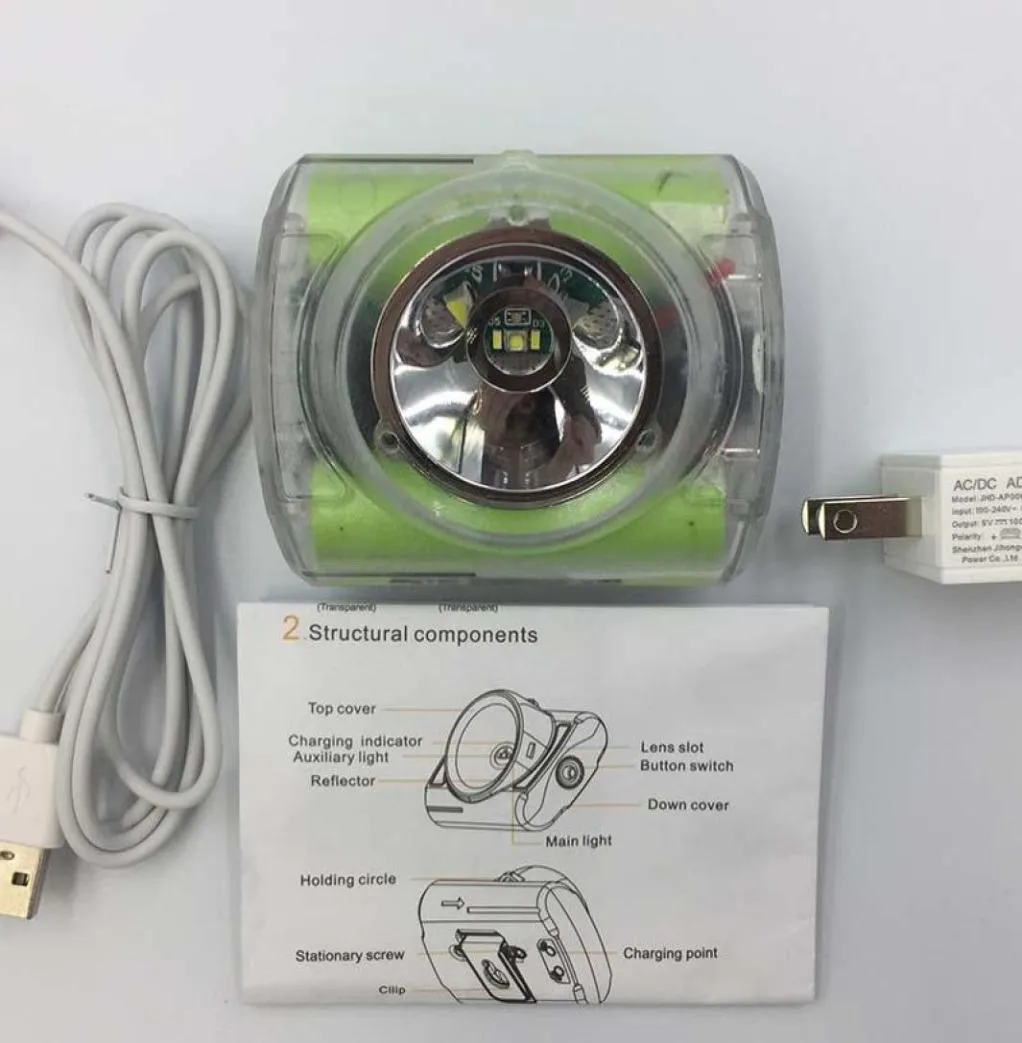 Fari IP68 Led Lampada da miniera Lanterna Pesca Potente faro Ricaricabile Luce per bici subacquea 18650 Campeggio a prova di esplosione7300170