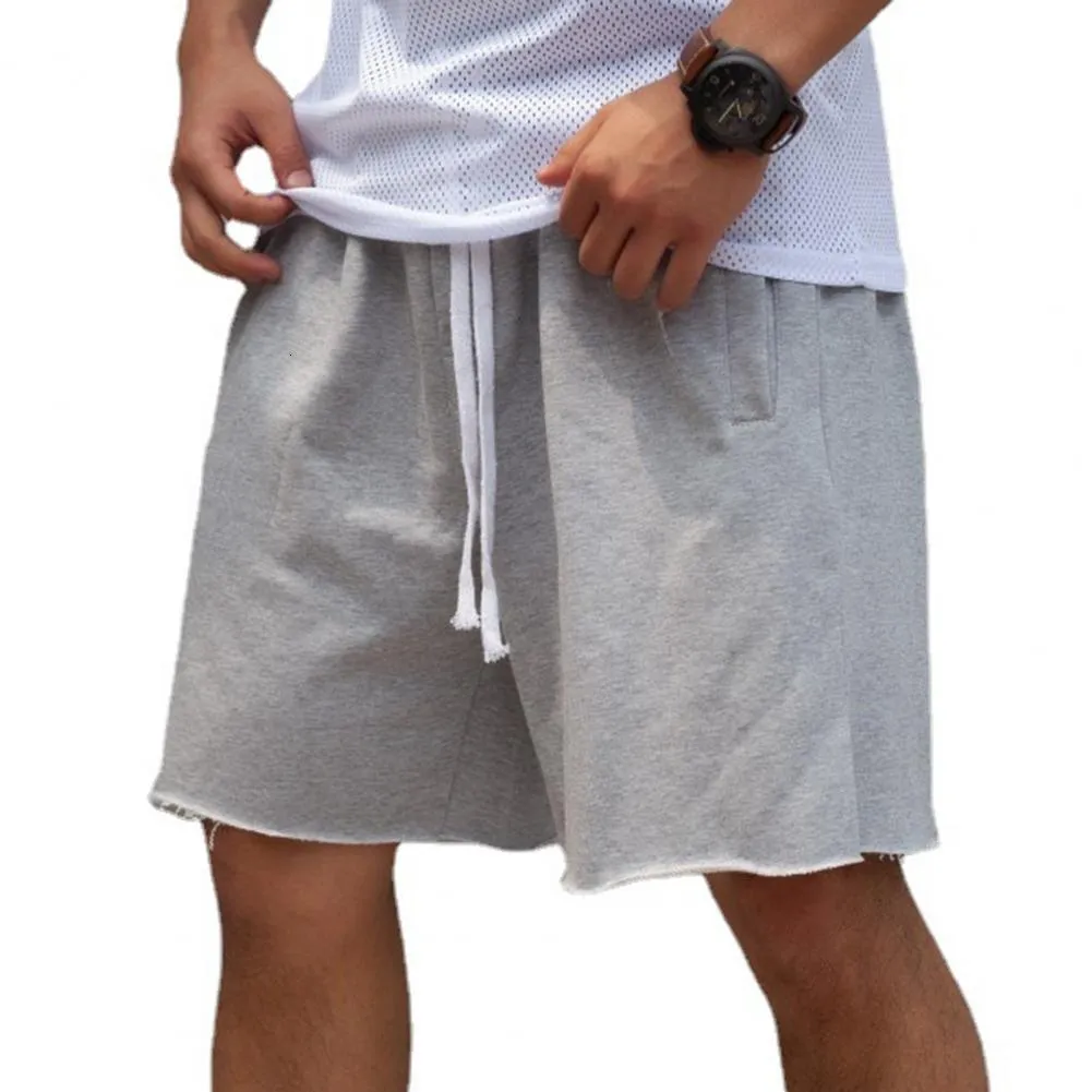 Mens Shorts Men Drawstring Loose Summer Mid Rise Pockets Short Pants for Fitness shorts men Clothing Black xxxl 230403